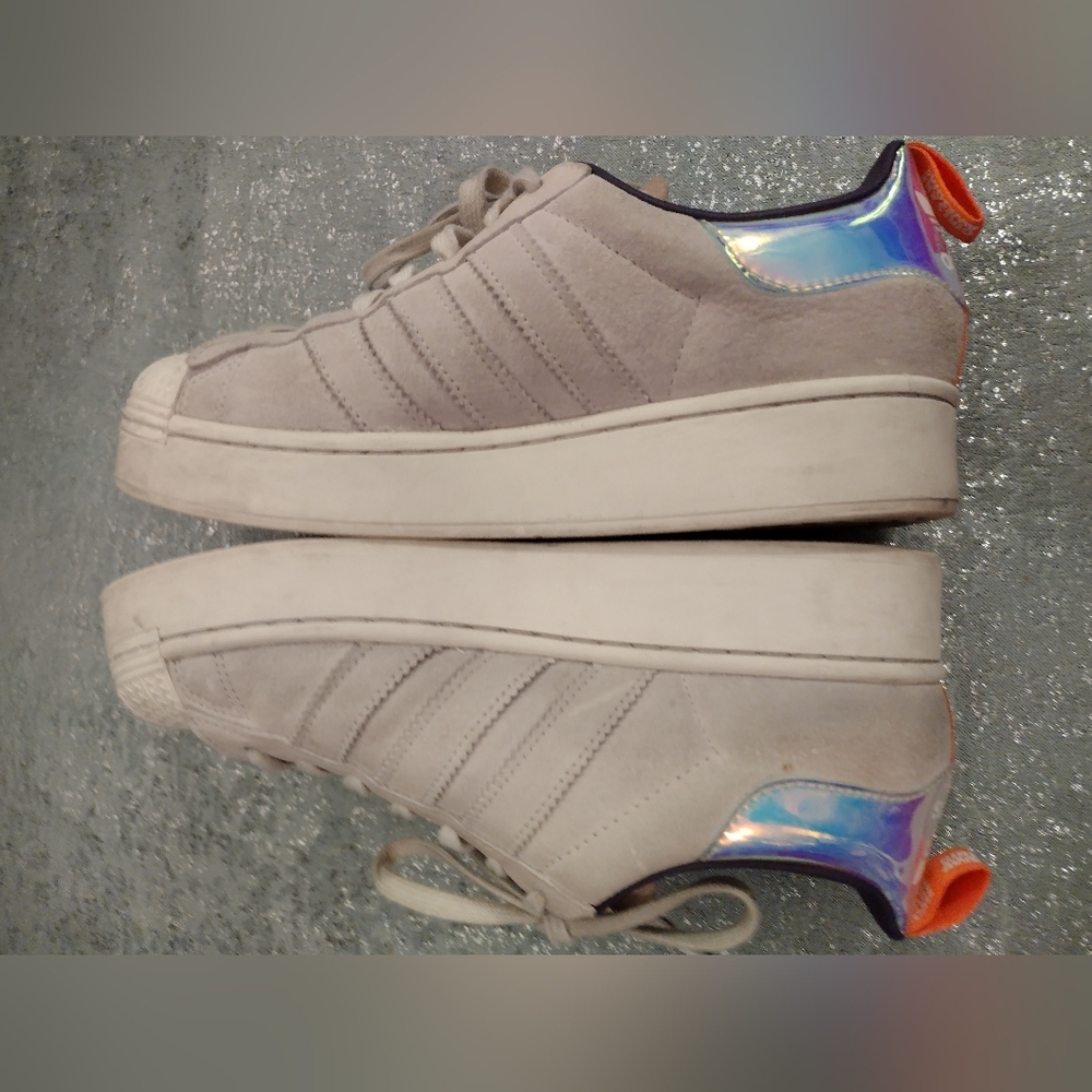 Adidas Holographic Superstar Plateau Sneakers Rare Limited Edition - Picture 5 of 11